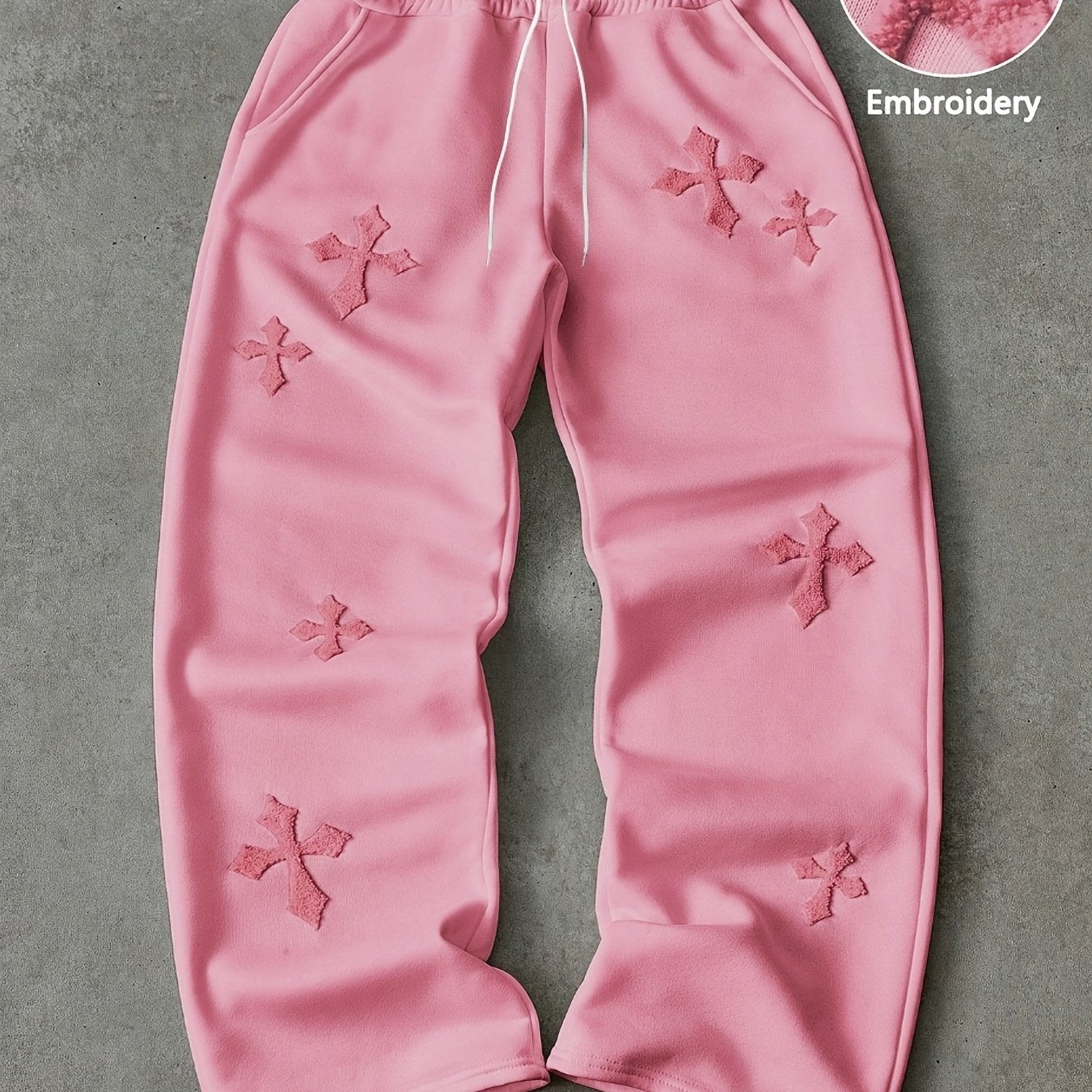 Men's Loose-Fit Straight-Leg Casual Pants with Towel-Print (Solid Color) - All-Season Comfortable Trousers Suitable for Outdoor, Parties, Vacation - Gift for Boyfriend - Hand Washable Loose Bereau Pants