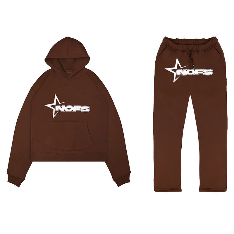 Men's Y2K Tracksuit Set, Hooded Sweatshirt and Pants, Gothic Hip-hop Punk Rock Streetwear.