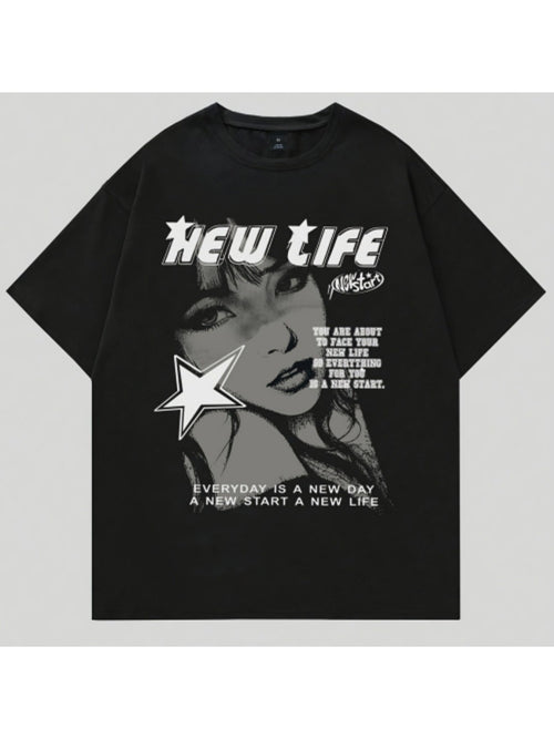 Belleza Impresa, Camiseta de manga corta con cuello redondo para hombre, estilo sencillo, camiseta de ajuste regular a la moda, top casual cómodo y transpirable para primavera, verano, vacaciones, ocio, ropa de hombre como r