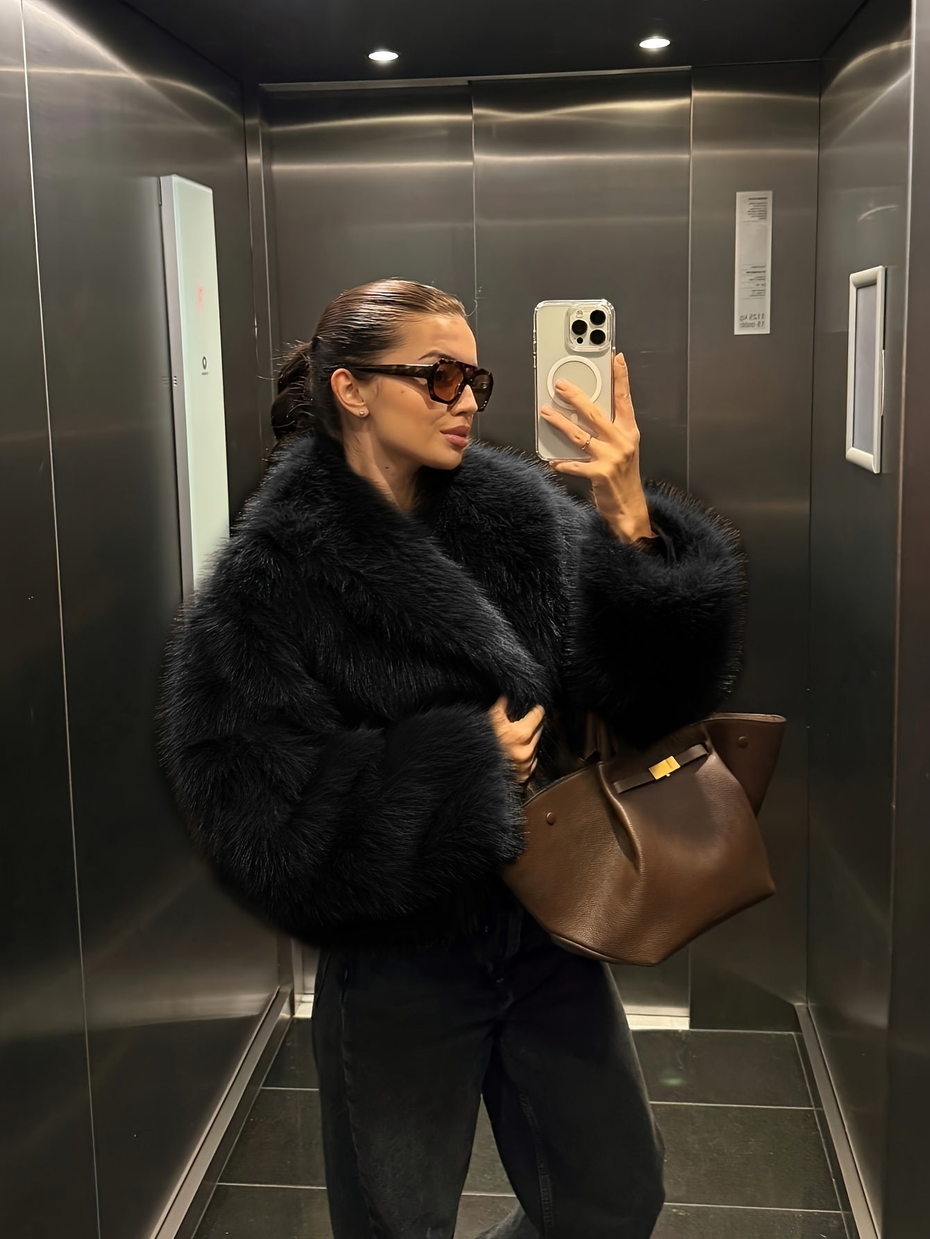 Faux Winter Warm Fashion Plush Top Short Coat for Women