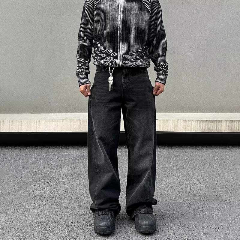 Spring And Autumn Mid-waist Regular American High Street Retro Patchwork Jeans