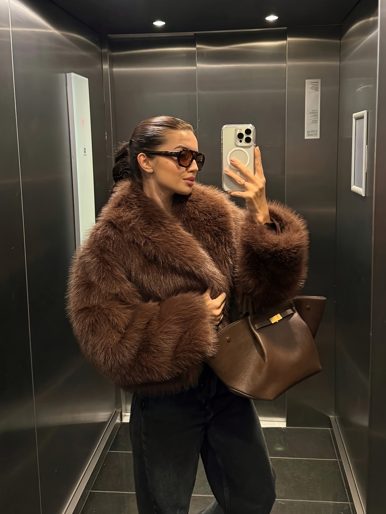 Faux Winter Warm Fashion Plush Top Short Coat for Women