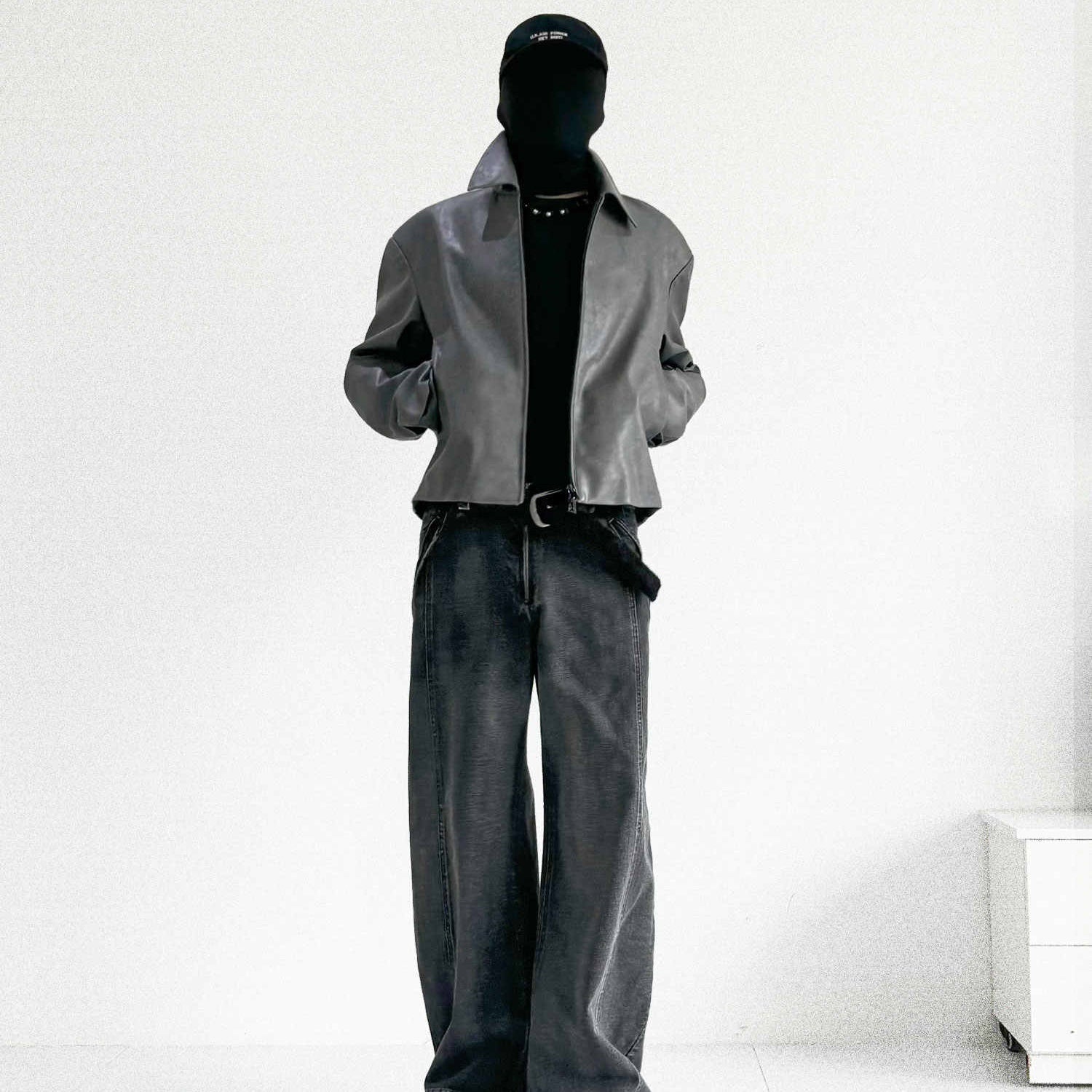 Black Baggy Rigid Jeans