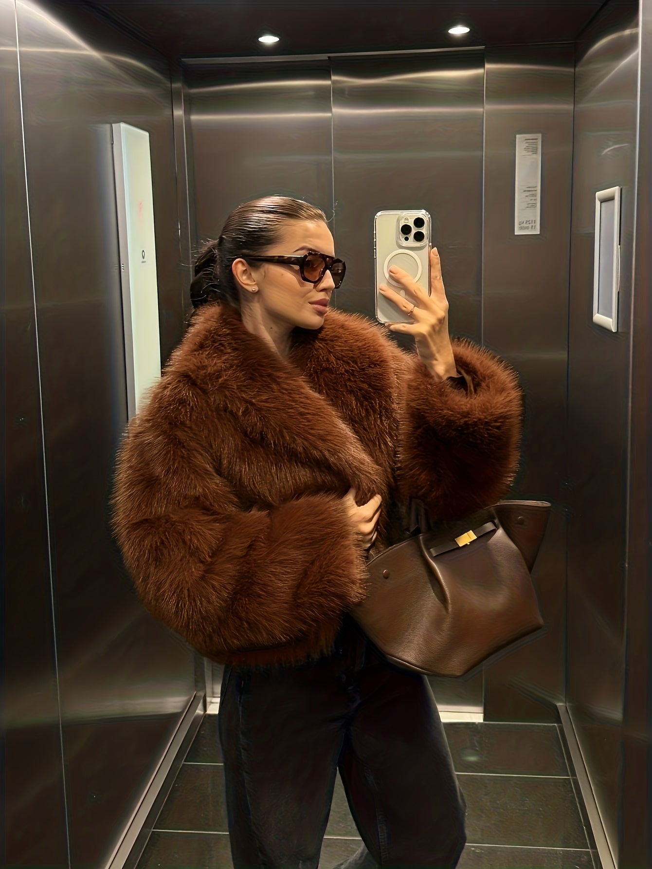 Faux Winter Warm Fashion Plush Top Short Coat for Women