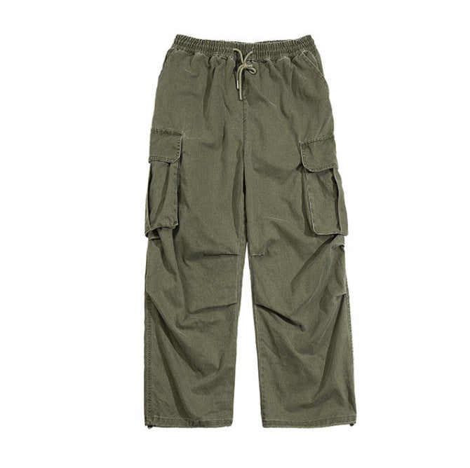 Spring And Autumn Washed Distressed Overalls American Street Casual Trousers