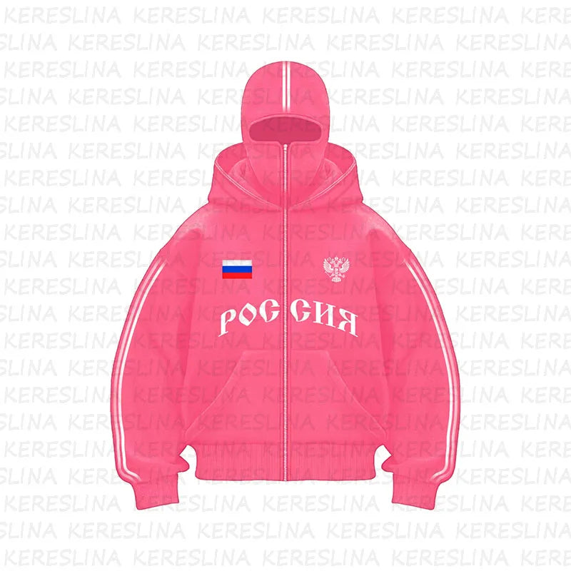 Vintage multi-color new double hat windproof and warm outdoor Gothic hip-hop hooded jacket with patchwork design, Y2Y hooded