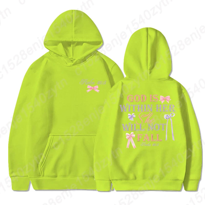 Women's Hoodies with Butterfly and Letter Print, Long Sleeves, Hooded, Christian Jesus God Graphic Hoodies, Harajuku Pulllovers