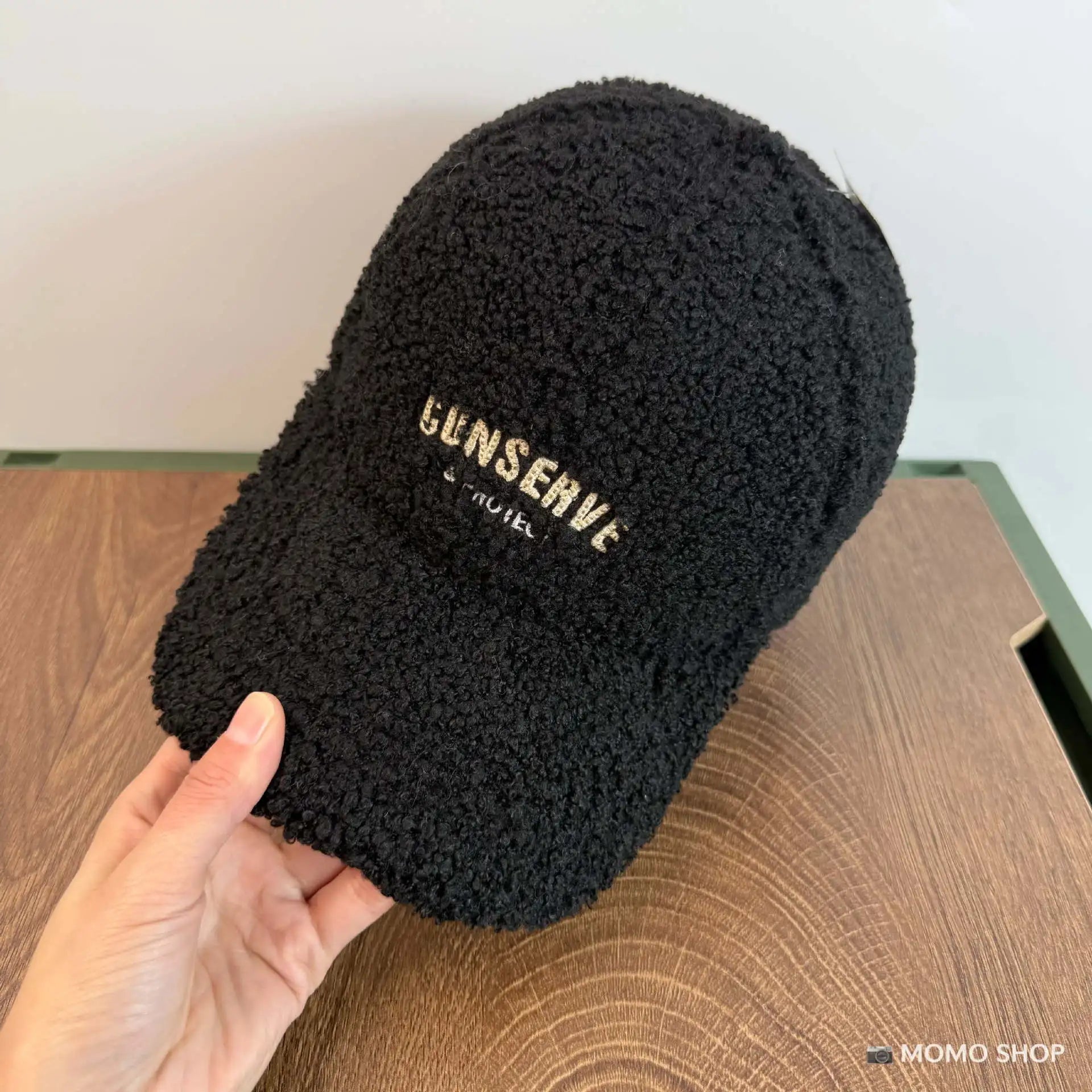 Warmth Embroidered Letter Lamb Fur Baseball Cap Women's Versatile Small Face Duckbill Cap Autumn Winter New Style Fashionable...