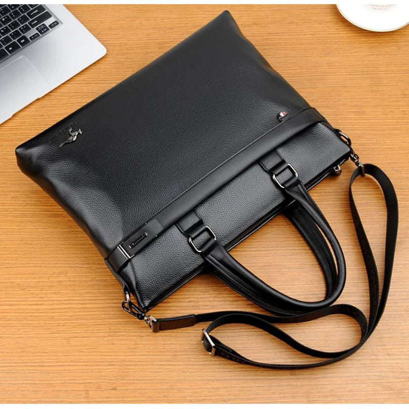 Men's Bag Genuine Leather Men Briefcase for Laptop 14 Messenger Men's Leather Bag Business Portfolio for Document A4