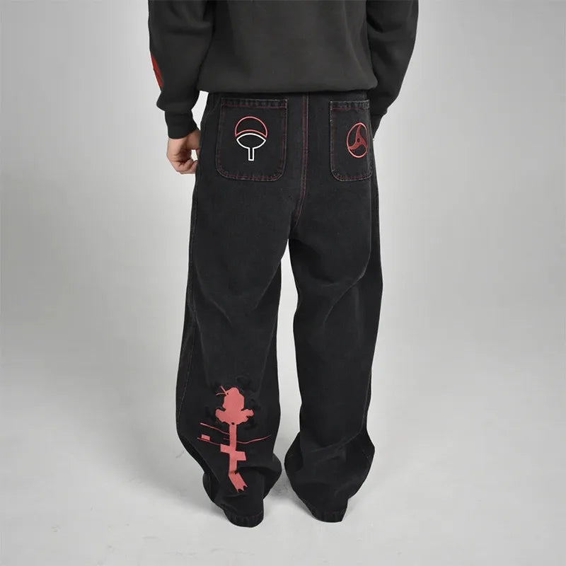 Y2K Baggy jeans Anime patterns Harajuku Denim Pants Hip Hop streetwear vintage low rise jeans Casual aesthetic wide leg jeans