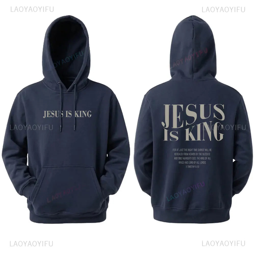 Jesus Is King Sweatshirt Jesus Women Long Seleeve Hoodie Christian Hoody Clothes Christian Streetwear Gospel Jesus Clothes