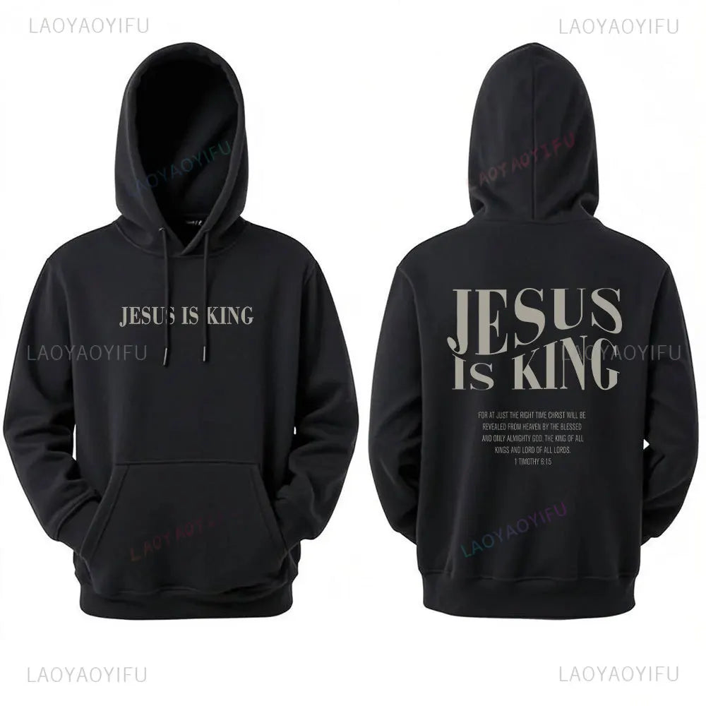 Jesus Is King Sweatshirt Jesus Women Long Seleeve Hoodie Christian Hoody Clothes Christian Streetwear Gospel Jesus Clothes