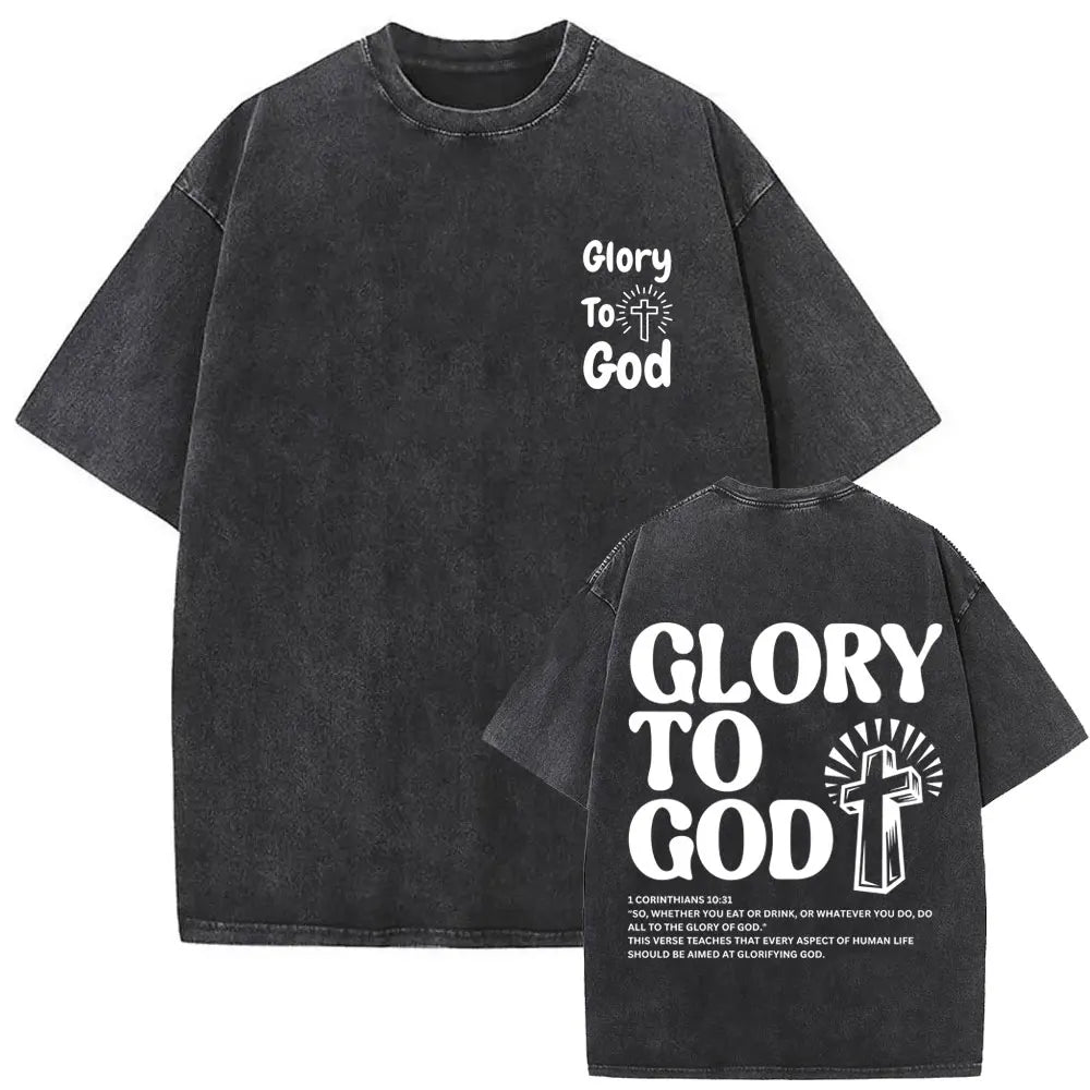Christian Religious Jesus Forgive Them Father Vintage Washed T-shirt  Men Women Gothic Rock Oversized T Shirts Tops Streetwear