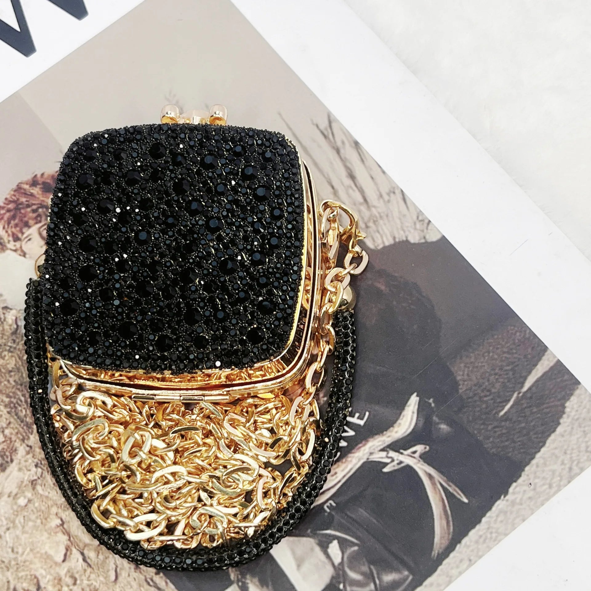 Preferred bag type: 2025 mini lipstick bag, full diamond acrylic mirror small bag, women's fashionable crossbody bag