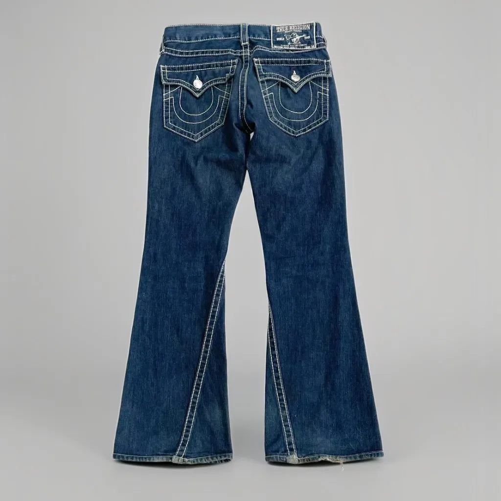 2000s Gothic Vintage Buddha Embroidery Jeans Mens Womens Y2k Streetwear Hip Hop Pocket Baggy Jeans Low Waist Wide Leg Trousers