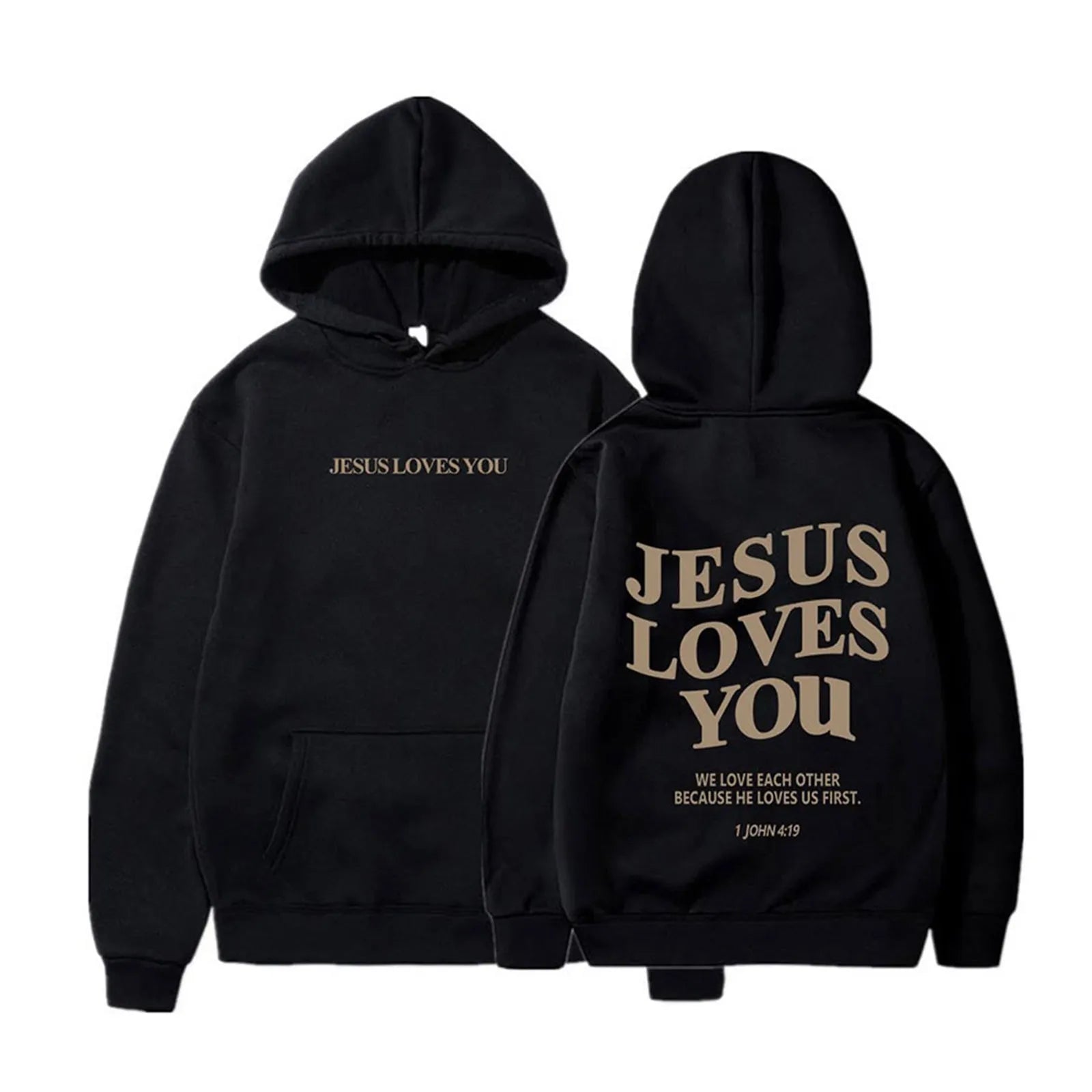 Jesus Loves You Oversized Graphic Hoodie Women Hip Hop Vintage Hooded Sweatshirts Pullover Tops For Women Trendy Aesthetic Top