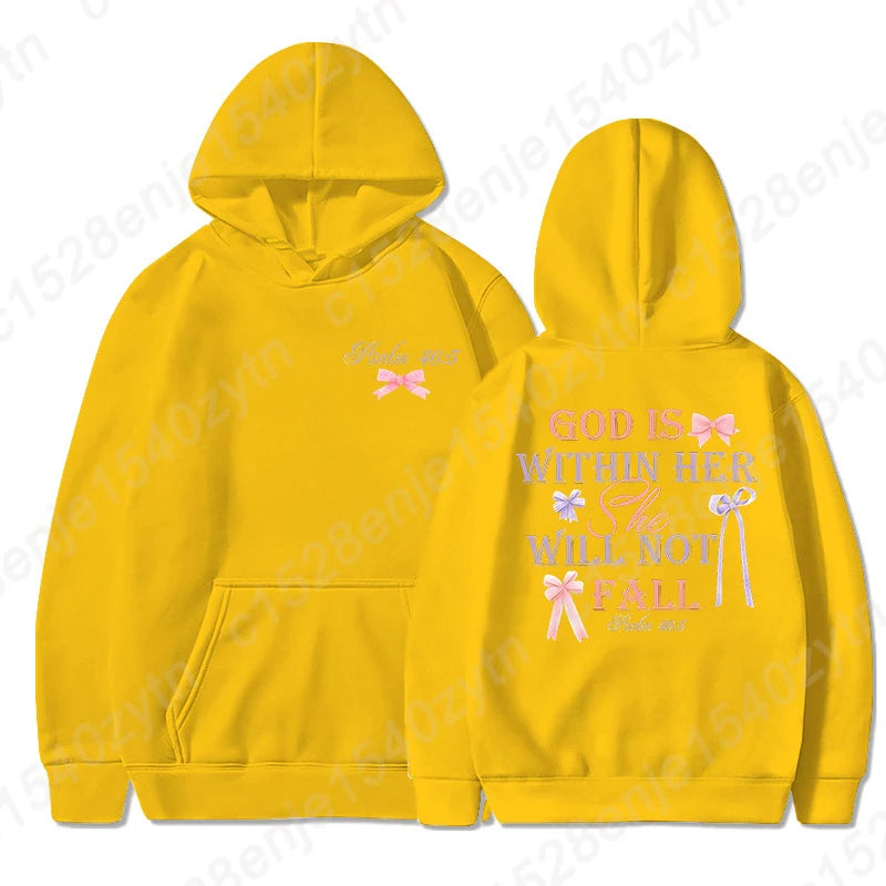 Women's Hoodies with Butterfly and Letter Print, Long Sleeves, Hooded, Christian Jesus God Graphic Hoodies, Harajuku Pulllovers