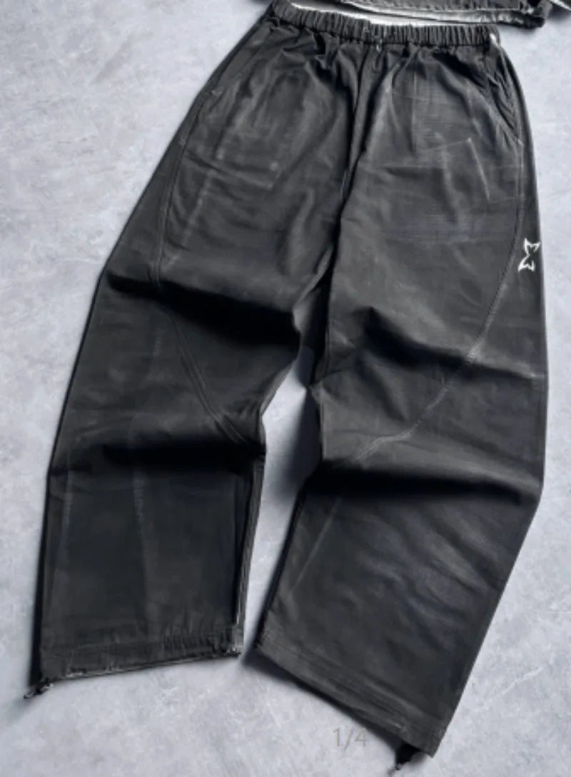 Striped Splicing Colorful Sports Suits Couples Retro Casual Loose Hoodies European and American Hip-hop Trendy Sweatpants Men