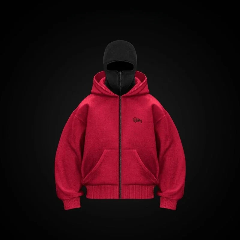 Y2K Zip up Hoodie Gothic Hip Hop Harajuku Double Hat high quality Oversized Streetwear Men Women Fashion vintage sweatshirt top