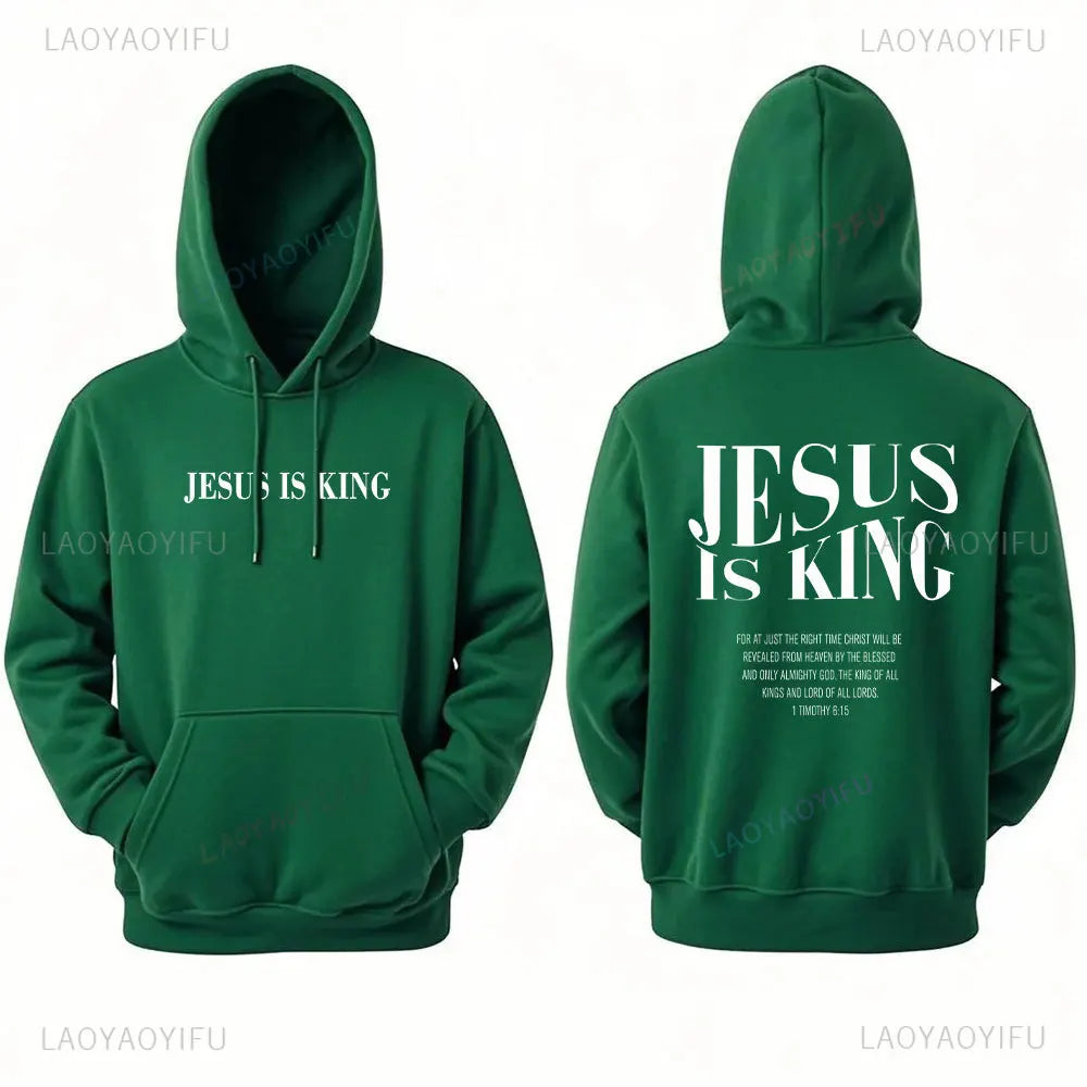 Jesus Is King Sweatshirt Jesus Women Long Seleeve Hoodie Christian Hoody Clothes Christian Streetwear Gospel Jesus Clothes
