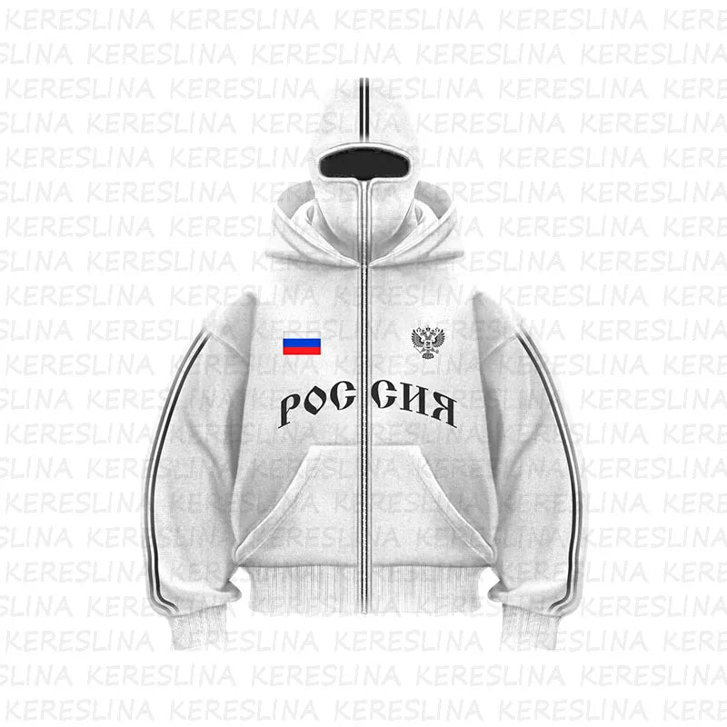 Vintage multi-color new double hat windproof and warm outdoor Gothic hip-hop hooded jacket with patchwork design, Y2Y hooded