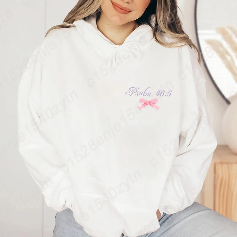 Women's Hoodies with Butterfly and Letter Print, Long Sleeves, Hooded, Christian Jesus God Graphic Hoodies, Harajuku Pulllovers