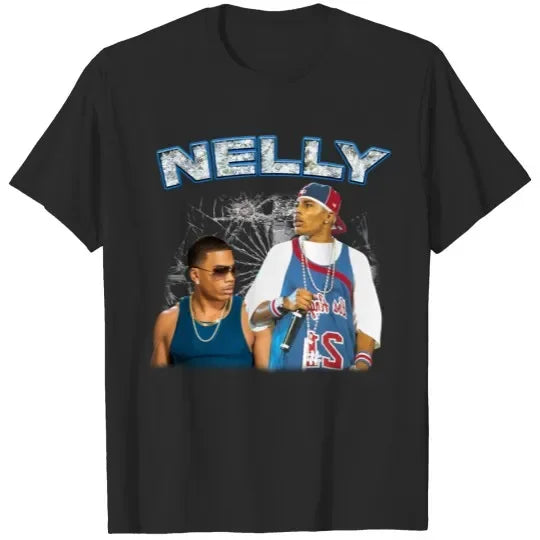 Nelly 90s Vintage Nellyville Rapper Graphic Cotton T-shirt Unisex Men Women Hip Hop Short Sleeve Classic Tee Fans Essentials