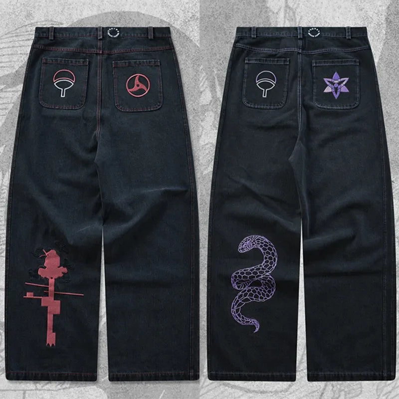 Y2K Baggy jeans Anime patterns Harajuku Denim Pants Hip Hop streetwear vintage low rise jeans Casual aesthetic wide leg jeans