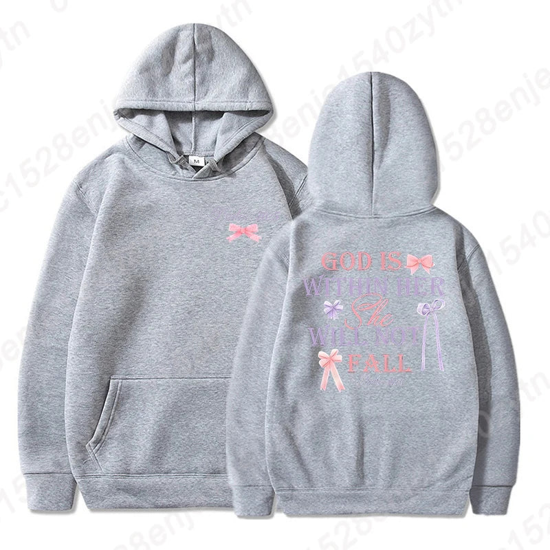 Women's Hoodies with Butterfly and Letter Print, Long Sleeves, Hooded, Christian Jesus God Graphic Hoodies, Harajuku Pulllovers