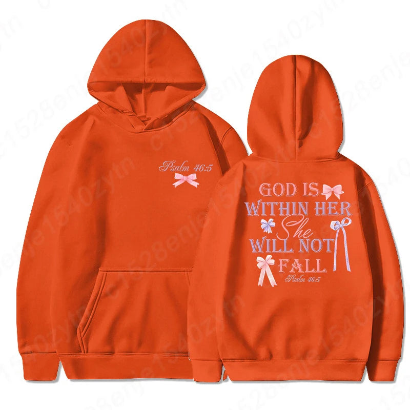 Women's Hoodies with Butterfly and Letter Print, Long Sleeves, Hooded, Christian Jesus God Graphic Hoodies, Harajuku Pulllovers
