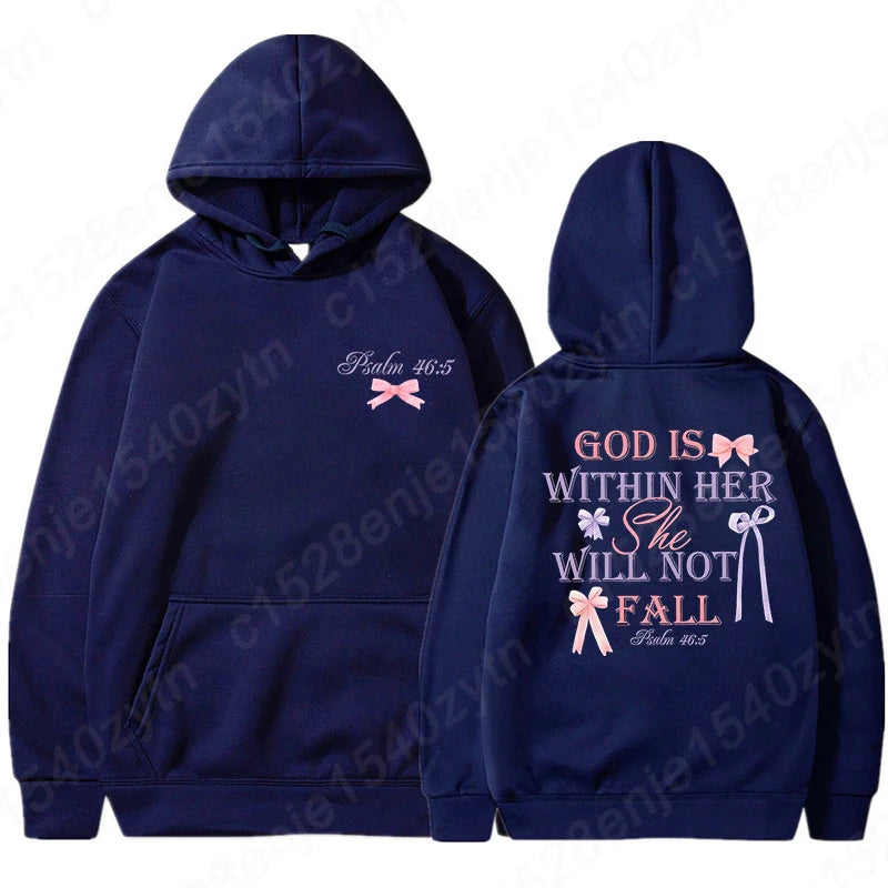 Women's Hoodies with Butterfly and Letter Print, Long Sleeves, Hooded, Christian Jesus God Graphic Hoodies, Harajuku Pulllovers