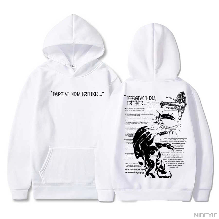 Christian Jesus Merch Forgive Them Father Bible Verse Hoodie Men Women Pullover Hiphop Streetwear Casual Sweatshirt Tops CJ2