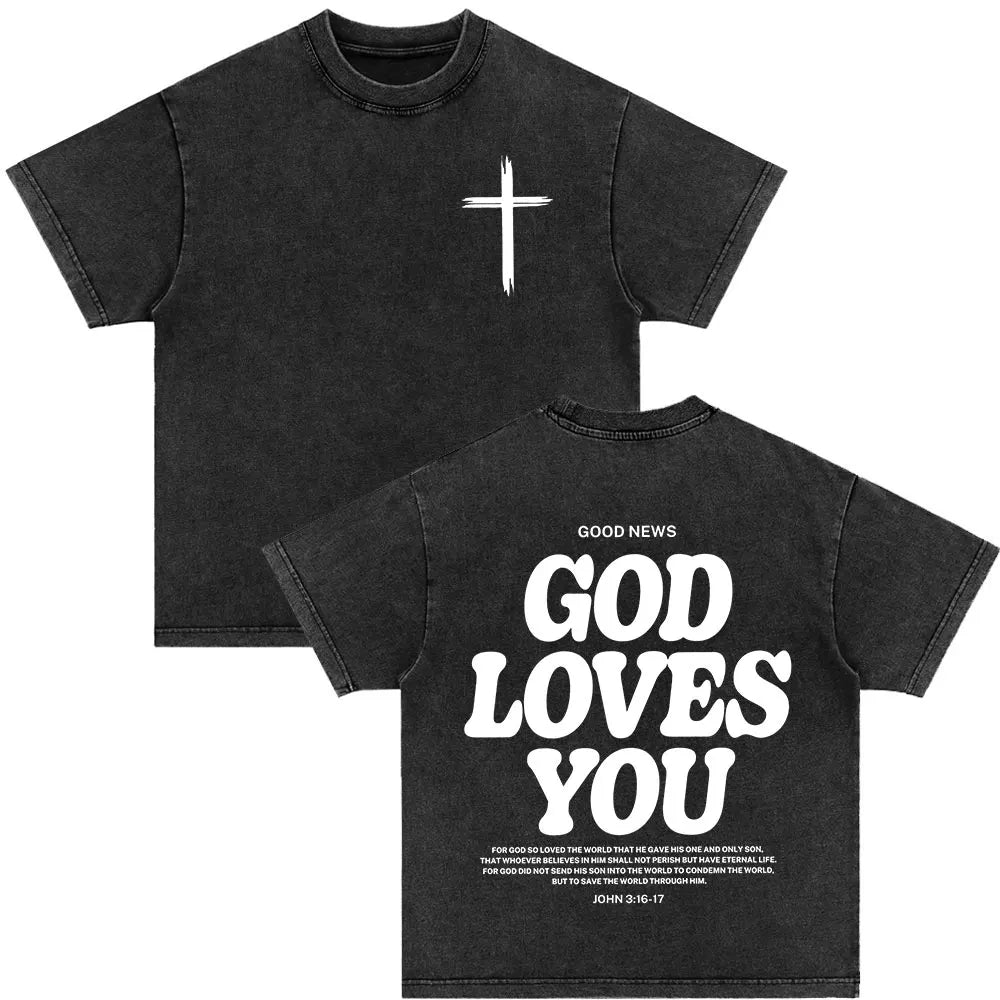 Christian Jesus Died for Me Now I Live for Him Bible Verse Vintage Washed T-shirts Men Women Fashion Harajuku Oversized T Shirts