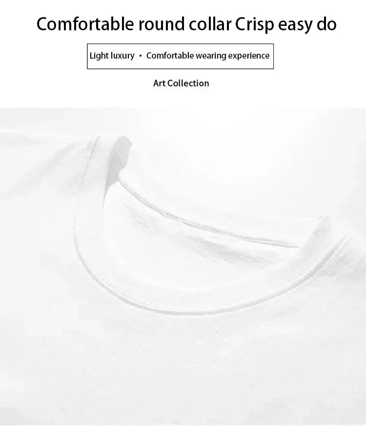 Korean Version of Summer Thin New Simple Printing Crew Neck Short-sleeved T-shirt Men and Women High-quality Versatile Top