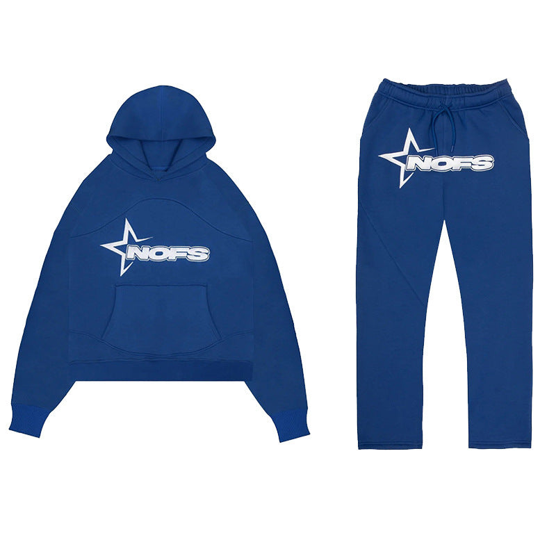 Men's Y2K Tracksuit Set, Hooded Sweatshirt and Pants, Gothic Hip-hop Punk Rock Streetwear.