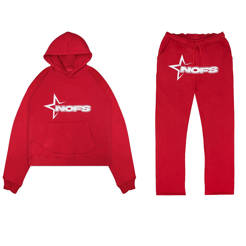 Men's Y2K Tracksuit Set, Hooded Sweatshirt and Pants, Gothic Hip-hop Punk Rock Streetwear.
