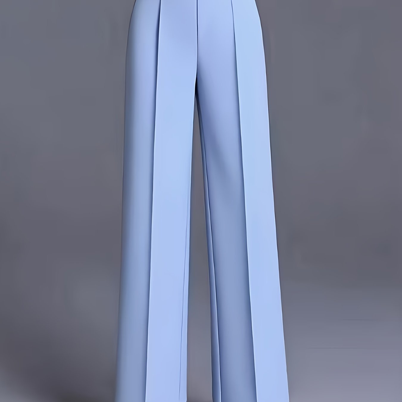 Women's Elegant High-Waisted Slant Pocket Solid Color Straight-Leg Pants