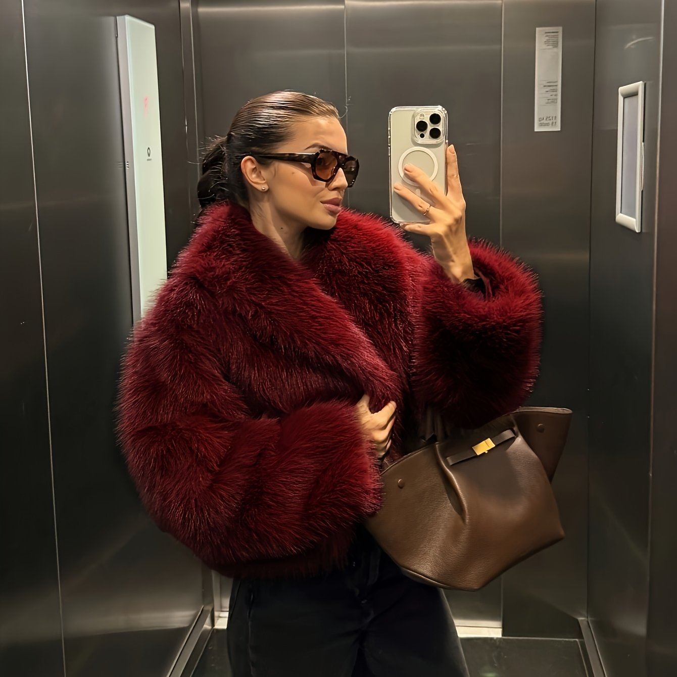 Faux Winter Warm Fashion Plush Top Short Coat for Women