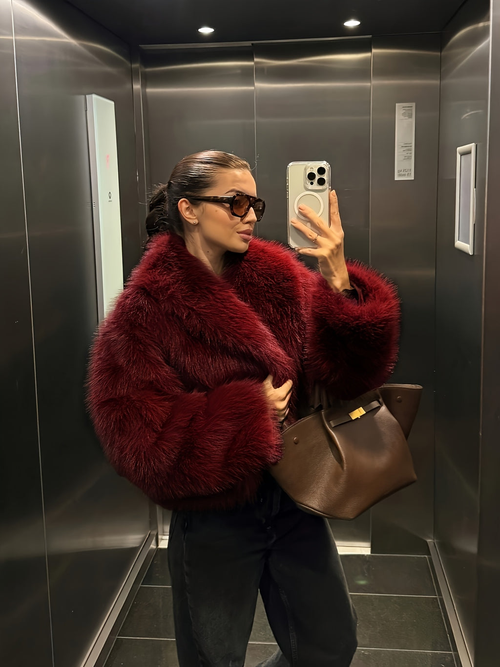 Faux Winter Warm Fashion Plush Top Short Coat for Women